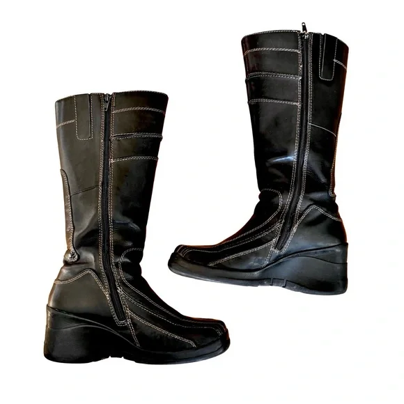 Aldo Black Leather Winter Boots, Size 38/7.5 - Picture 14 of 16